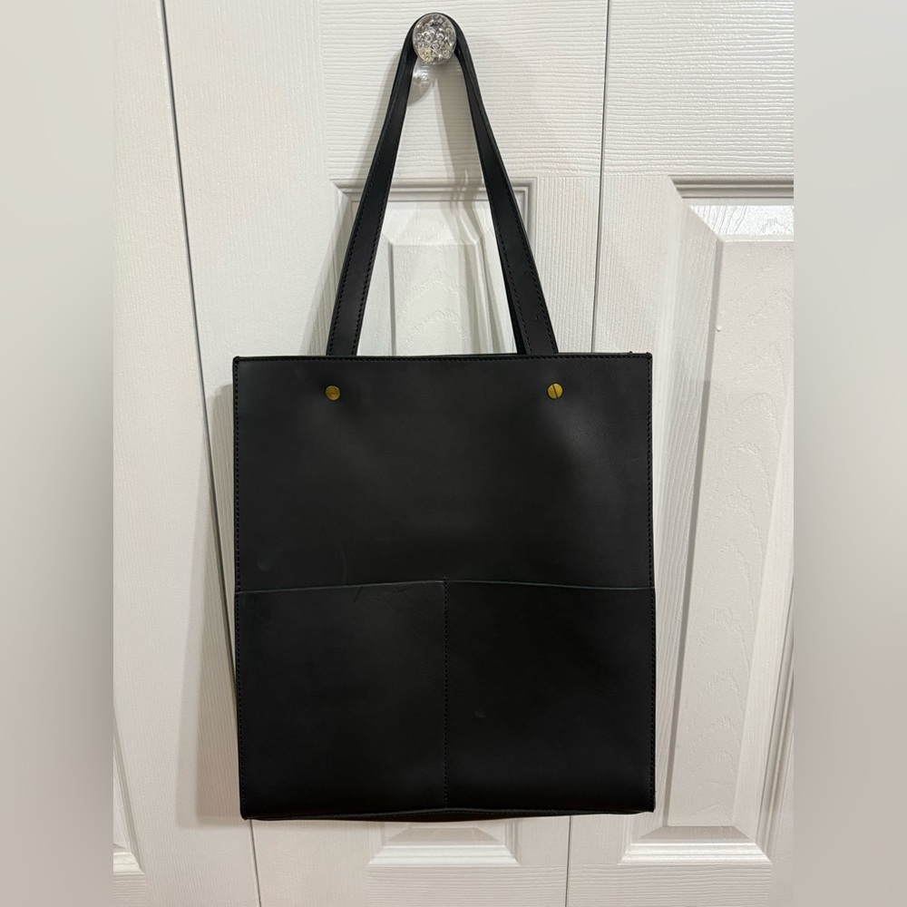 Madewell leather convertible passenger tote black - Picture 3 of 11